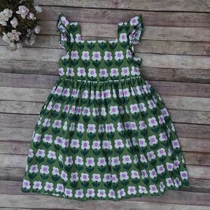 Hanna Andersson Green Floral Dress Size 12